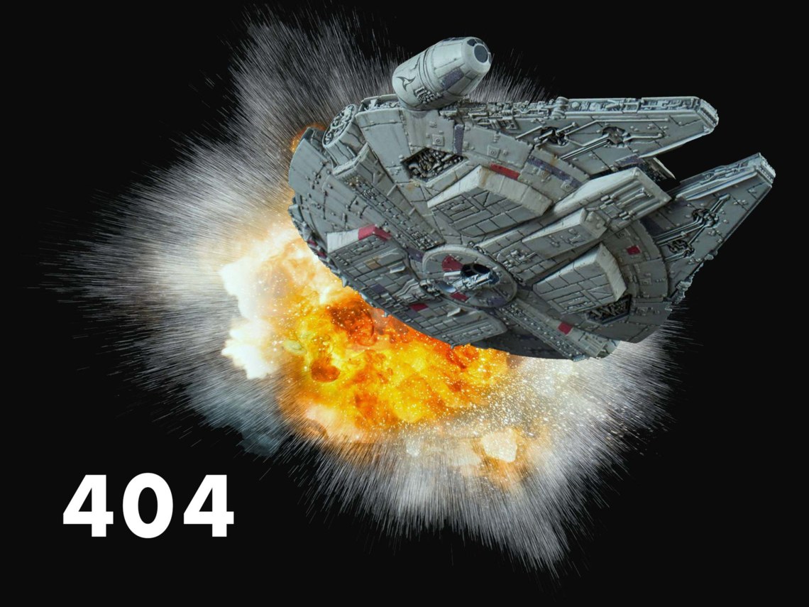 404 with death star exploding