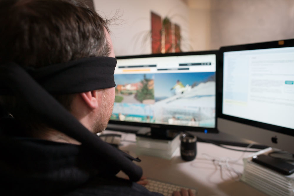 blindfolded human tester for website ADA compliance