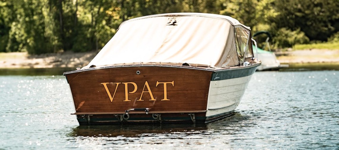 wooden boat with VPAT as name on stern